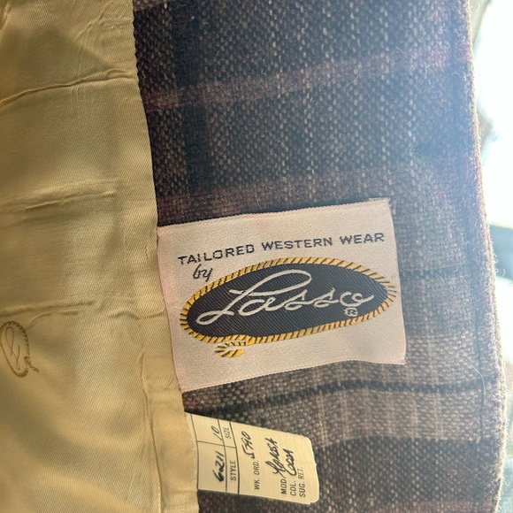 Authentic Western Wear wool jacket with leather patch sleeves - Picture 3 of 8